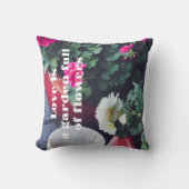 ピンクと白の庭ゼラニウムの花 クッション (正面)