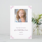 ピンクと白の弓の最初の聖餐式メニュー (スタンド正面)