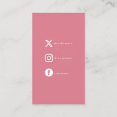 ピンクと白の愛のハート社会的リンクで作られた エンクロージャーカード (裏面)