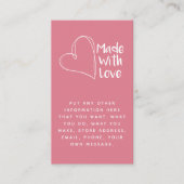 ピンクと白の愛のハート社会的リンクで作られた エンクロージャーカード (正面)