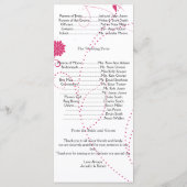 ピンクと白の愛鳥結婚式 プログラム (裏面)