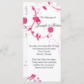 ピンクと白の愛鳥結婚式 プログラム (正面/裏面)