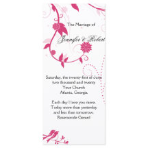 ピンクと白の愛鳥結婚式 プログラム