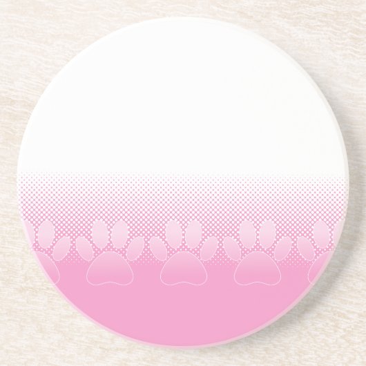ピンクと白の手と新聞社の背景 コースター (正面)