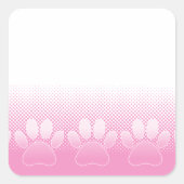 ピンクと白の手と新聞社の背景 スクエアシール (正面)