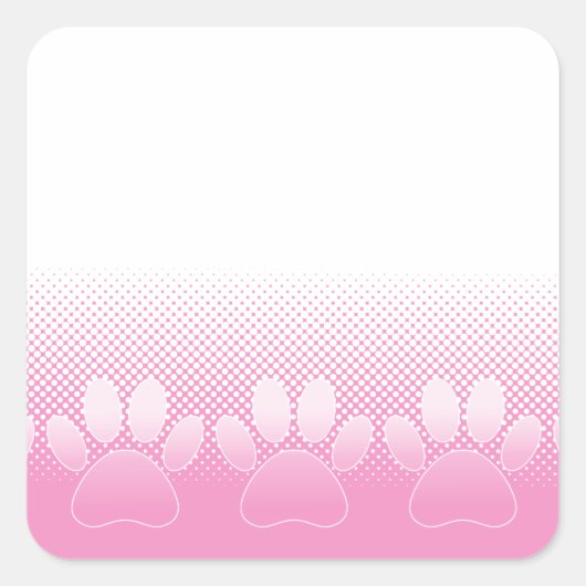 ピンクと白の手と新聞社の背景 スクエアシール (正面)