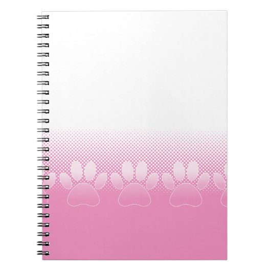 ピンクと白の手と新聞社の背景 ノートブック (正面)