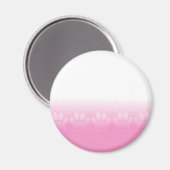 ピンクと白の手と新聞社の背景 マグネット (正面/裏面)