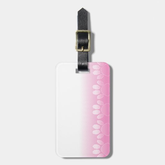 ピンクと白の手と新聞社の背景 ラゲッジタグ (正面縦)