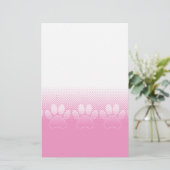 ピンクと白の手と新聞社の背景 便箋 (スタンド正面)