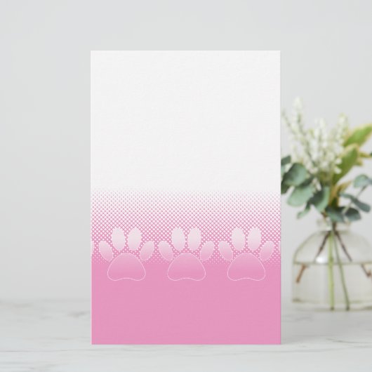 ピンクと白の手と新聞社の背景 便箋 (スタンド正面)