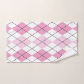 ピンクと白の手アーガイルタオル ハンドタオル (ハンドタオル)