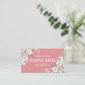 ピンクと白の手製石鹸とろうそく 名刺 (スタンド正面)