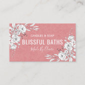 ピンクと白の手製石鹸とろうそく 名刺 (正面)