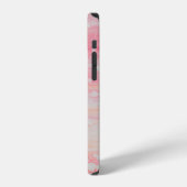 ピンクと白の抽象画 iPhoneケース (左側面)