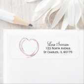 ピンクと白の抽象芸術ハート ラベル (インサイチュ)