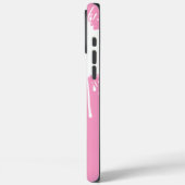 ピンクと白の抽象芸術モノグラム名イニシャル Case-Mate iPhoneケース (裏面 / 左)