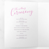 ピンクと白の抽象芸術結婚アートの儀式 三つ折りプログラム (内部最初)