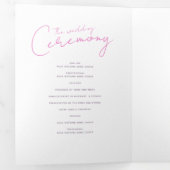 ピンクと白の抽象芸術結婚アートの儀式 三つ折りプログラム (内部最初)