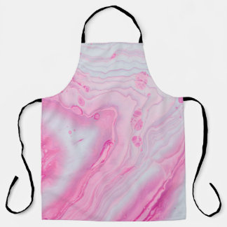 ピンクと白の抽象芸術絵画の エプロン