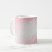 ピンクと白の抽象芸術絵画の コーヒーマグカップ (正面左)