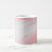 ピンクと白の抽象芸術絵画の コーヒーマグカップ (中央)