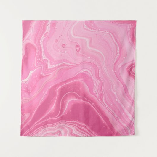 ピンクと白の抽象芸術絵画の タペストリー (正面)