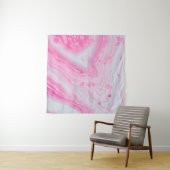 ピンクと白の抽象芸術絵画の タペストリー (インサイチュ(横))