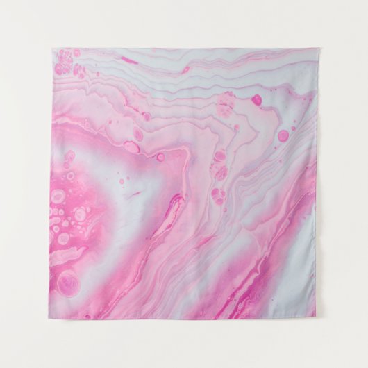 ピンクと白の抽象芸術絵画の タペストリー (正面)