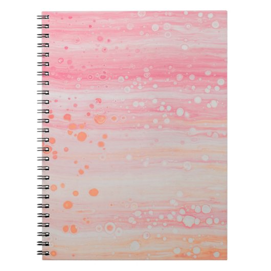 ピンクと白の抽象芸術絵画の ノートブック (正面)