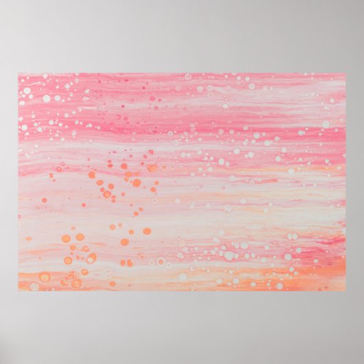 ピンクと白の抽象芸術絵画の ポスター (正面)
