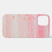 ピンクと白の抽象芸術絵画の Case-Mate iPhoneケース (裏面 (横))