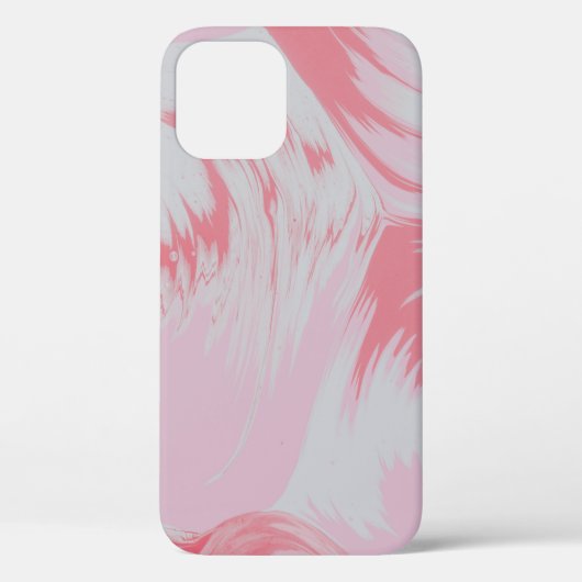 ピンクと白の抽象芸術絵画の Case-Mate iPhoneケース (裏面)