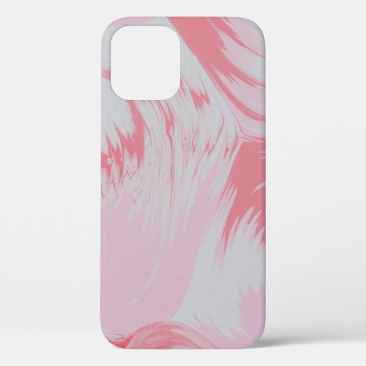ピンクと白の抽象芸術絵画の Case-Mate iPhoneケース (裏面)