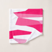 ピンクと白の抽象芸術 バスタオルセット (ウォッシュタオル)