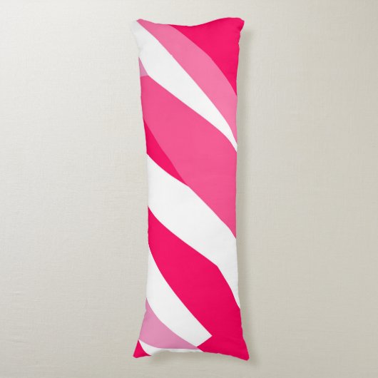 ピンクと白の抽象芸術 ボディピロー (正面縦)