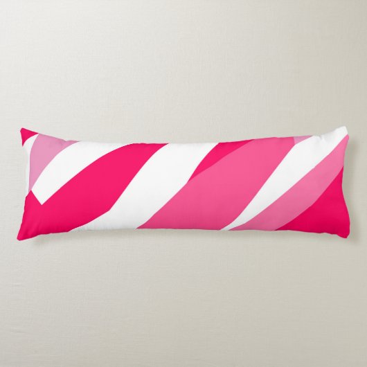 ピンクと白の抽象芸術 ボディピロー (正面)