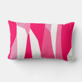 ピンクと白の抽象芸術 ランバークッション (裏面)