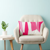 ピンクと白の抽象芸術 ランバークッション (椅子)