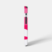 ピンクと白の抽象芸術 iPhoneケース (左側面)