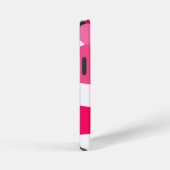 ピンクと白の抽象芸術 iPhoneケース (右側面)