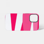 ピンクと白の抽象芸術 iPhoneケース (裏面横)