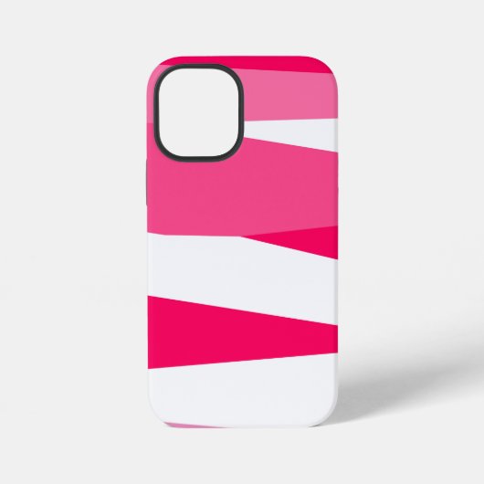 ピンクと白の抽象芸術 iPhoneケース (裏面)