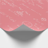 ピンクと白の数学式と方程式 ラッピングペーパー (角)