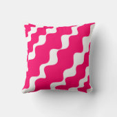 ピンクと白の斜め波パターン クッション (裏面)