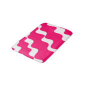 ピンクと白の斜め波パターン バスマット (アングル)