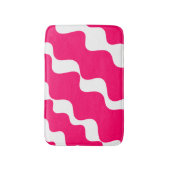 ピンクと白の斜め波パターン バスマット (正面縦)
