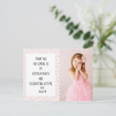 ピンクと白の星誕生日ありがとう ポストカード (スタンド正面)