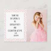 ピンクと白の星誕生日ありがとう ポストカード (正面)