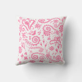 ピンクと白の春の枕 クッション (裏面)